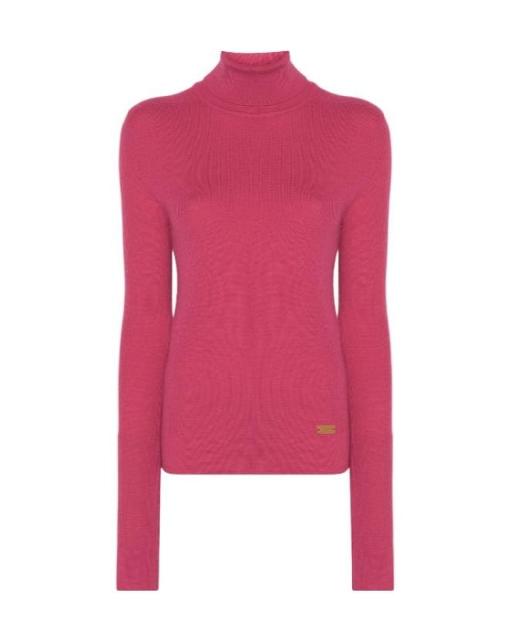 Balmain Pink Logo-Plaque Jumper