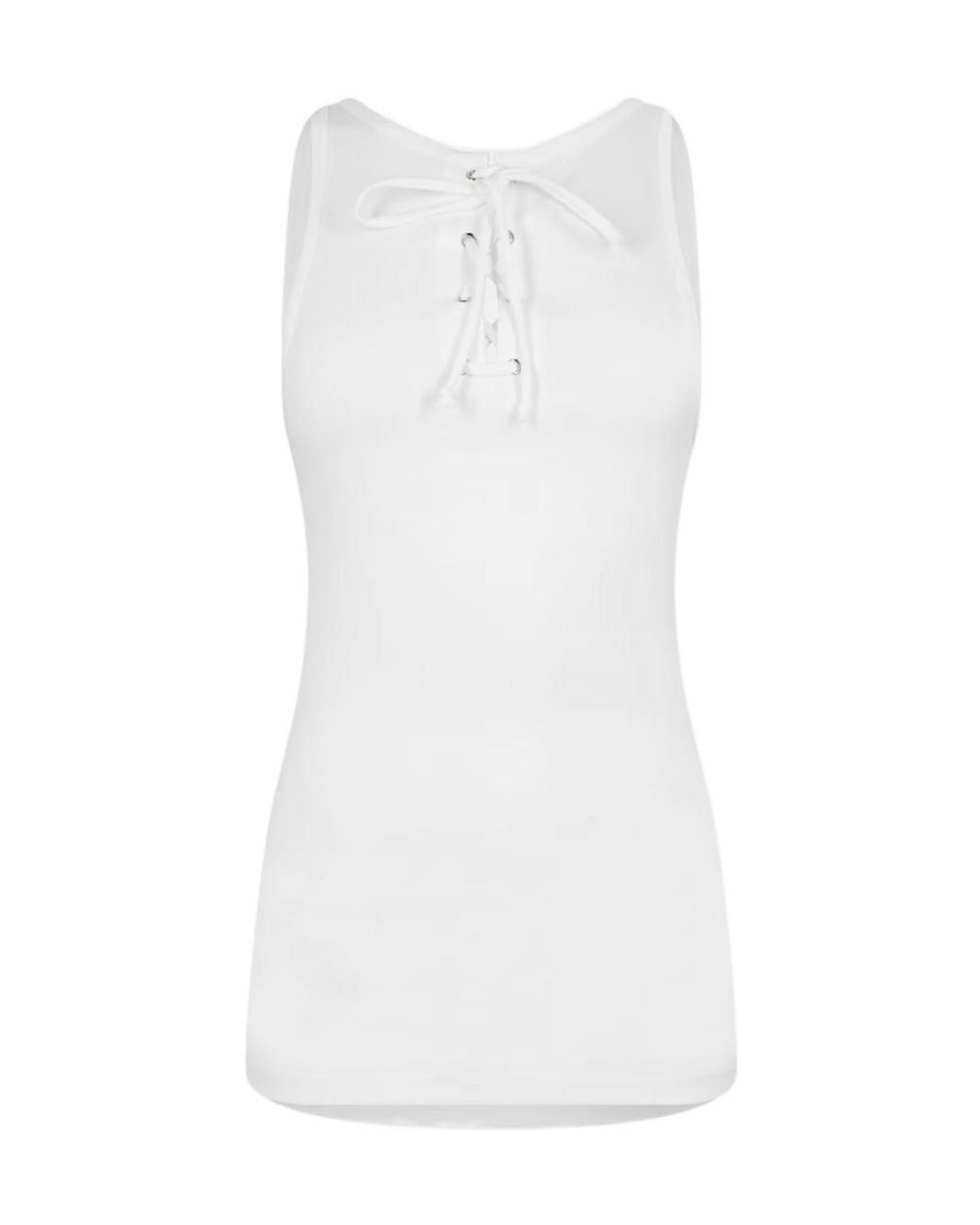 Prada White Tie-Neck Vest