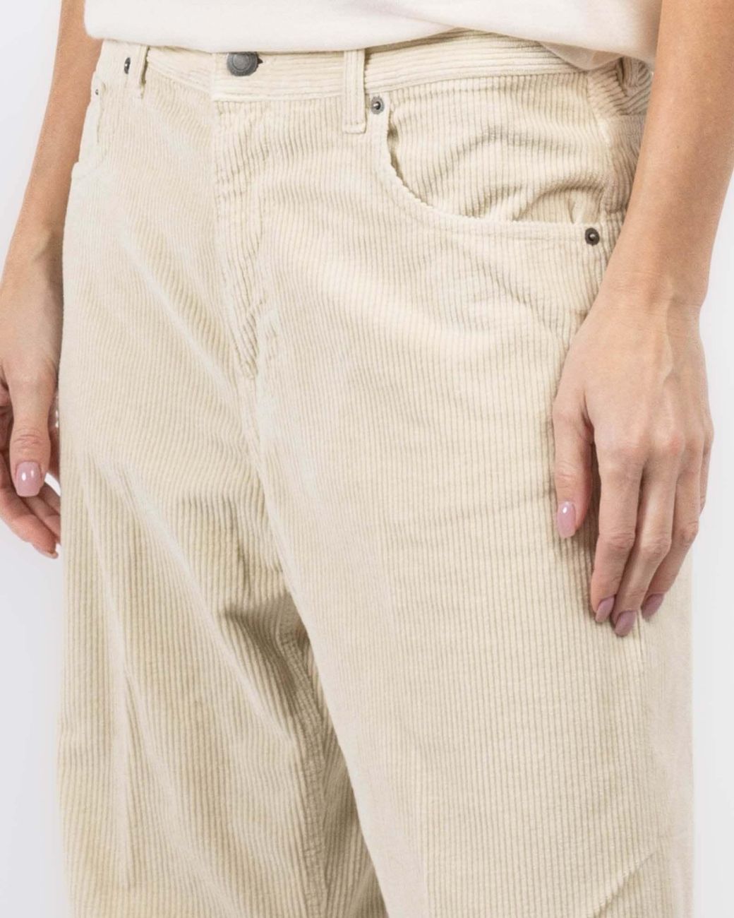 Haikure Natural Corduroy Wide-Leg Pants