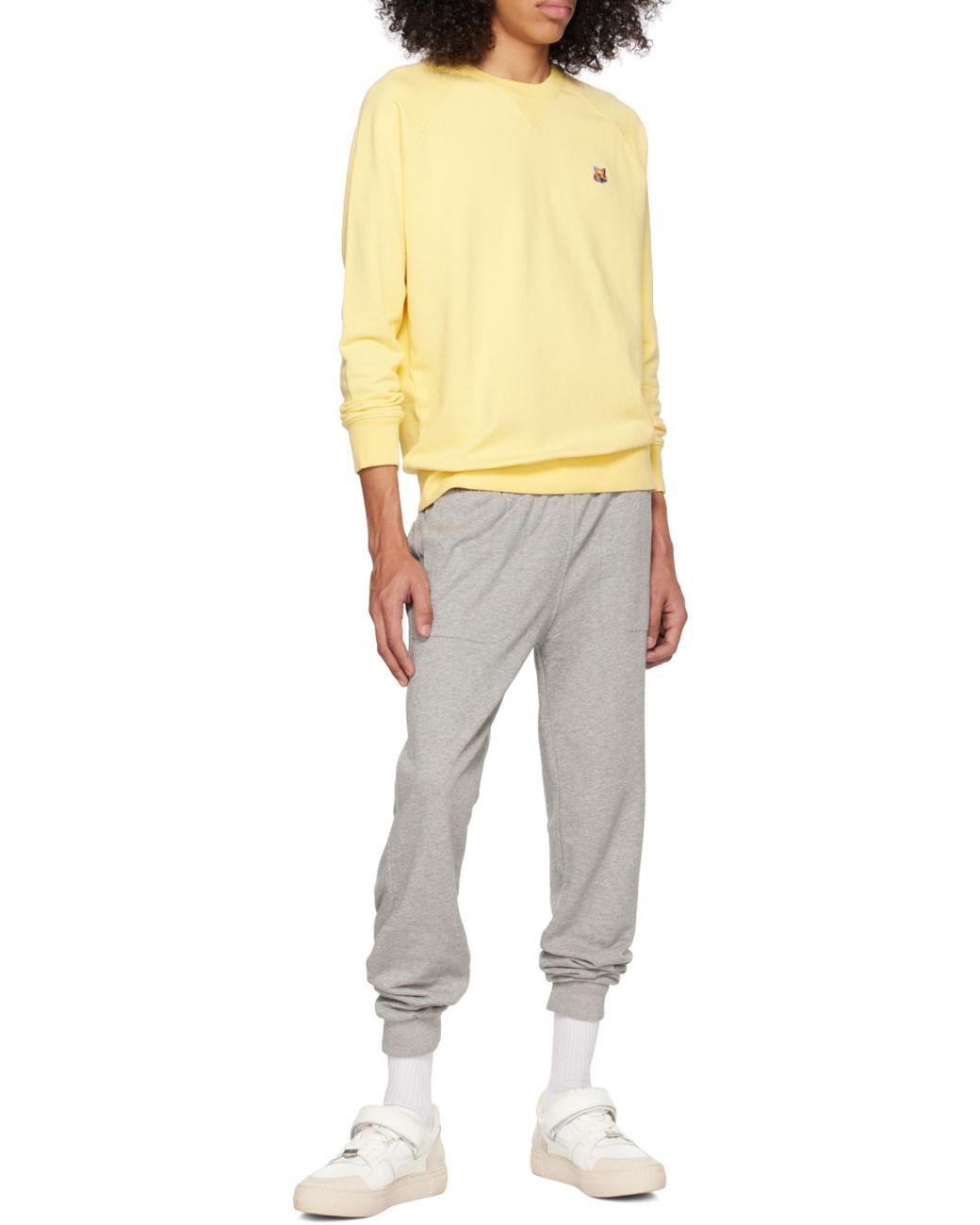 Maison Kitsuné Yellow Fox Head Patch Sweatshirt for men