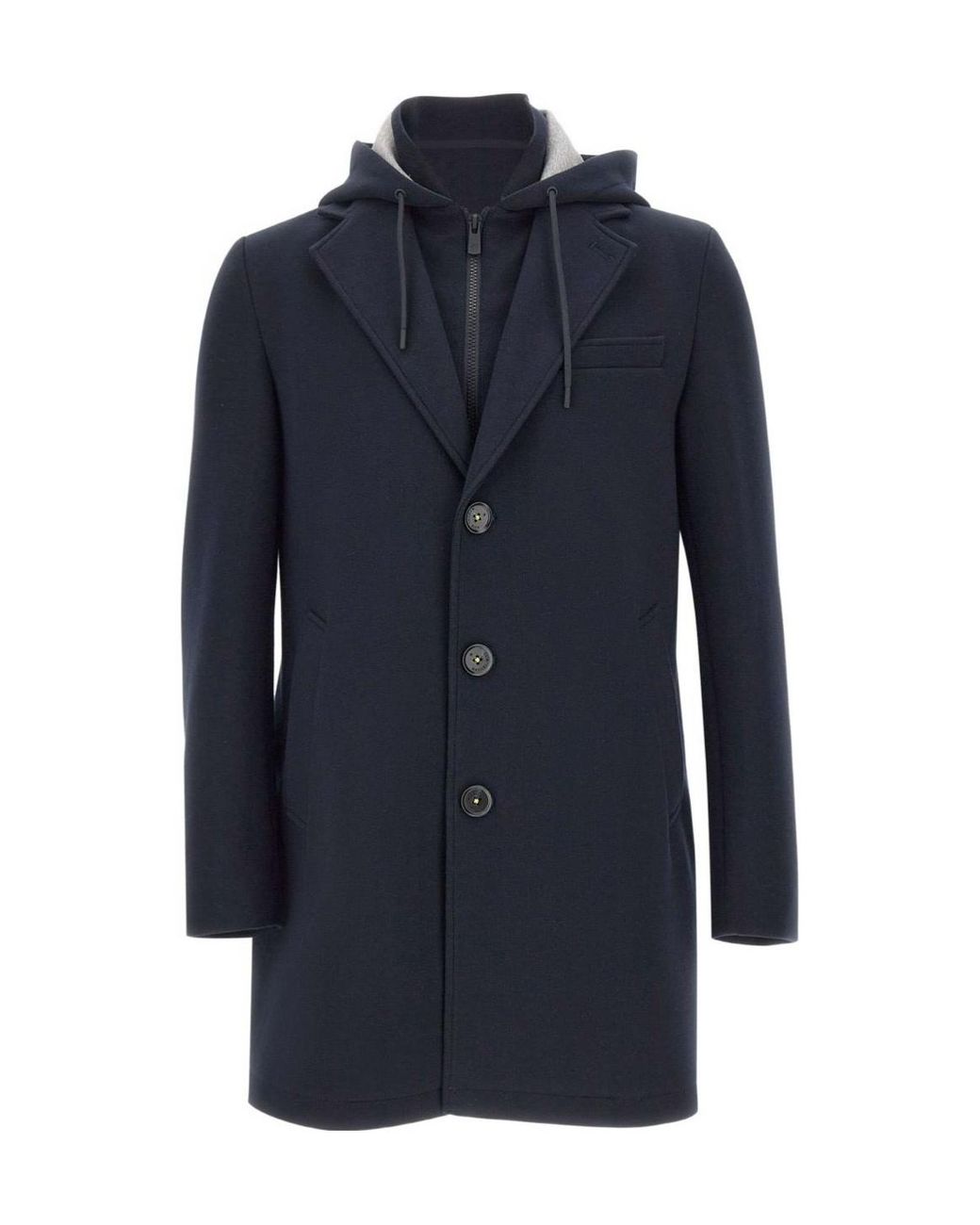 Manuel Ritz Blue Sempre Hooded Coat for men