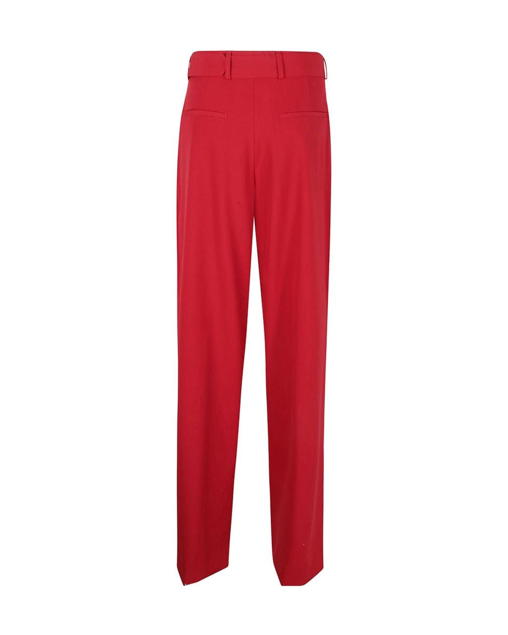 Dries Van Noten Red Belted Casual Pants