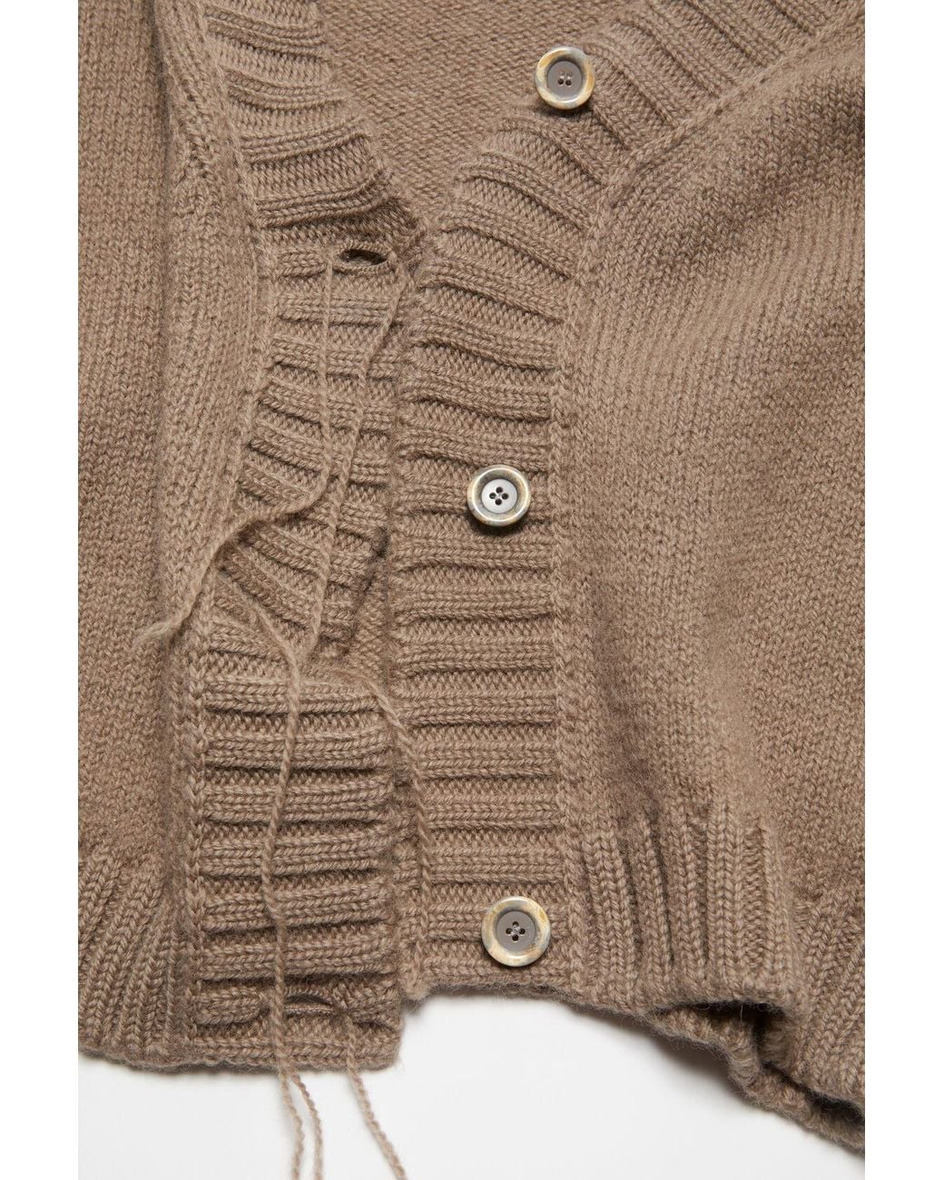 Acne Natural V-Neck Buttoned Cardigan