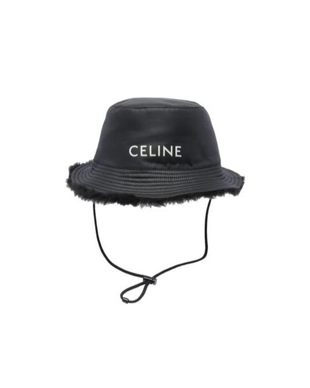 Céline Black Bucket Hat for men