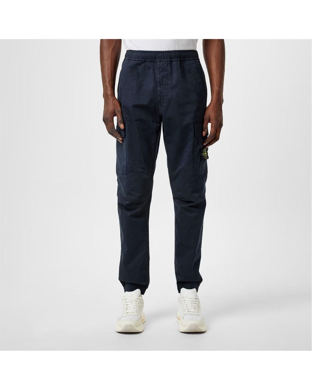 Stone Island Blue Raso Cargo Trousers for men