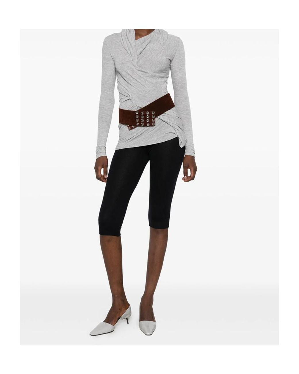 Paloma Wool Black Ribbed-Waist Leggings