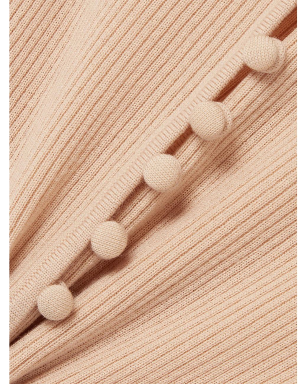 Chloé Natural Chloé V-Neck Knitted Top