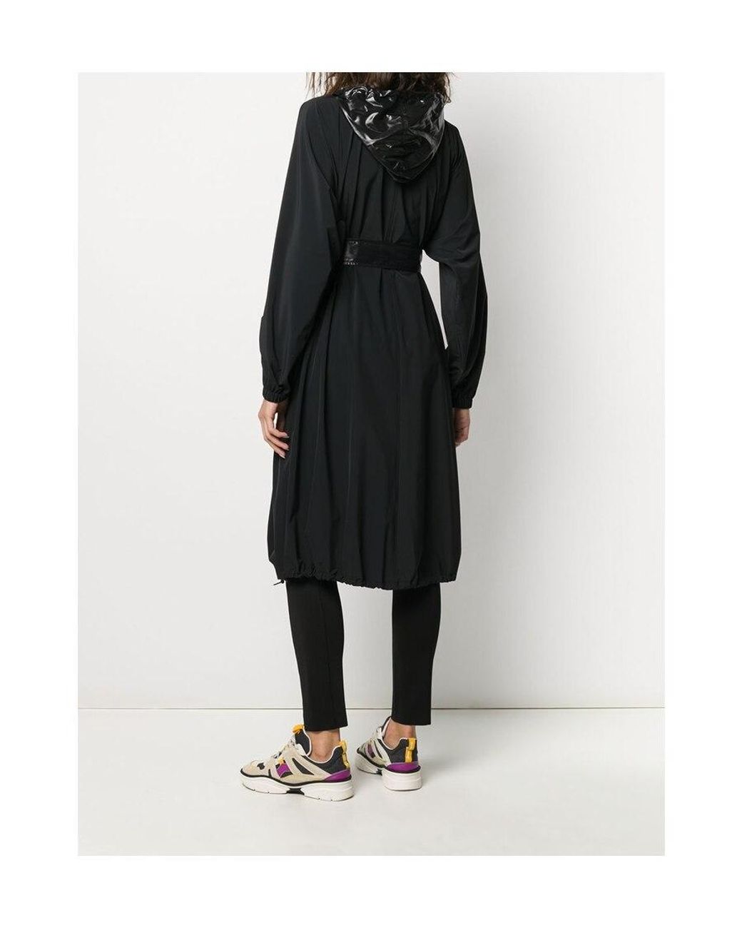 Givenchy Black Hooded Belted Raincoat