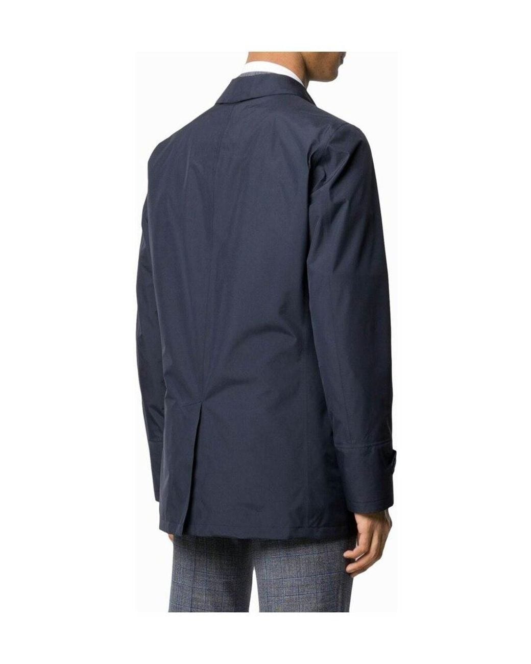 Herno Blue Buttoned Shirt Jacket for men