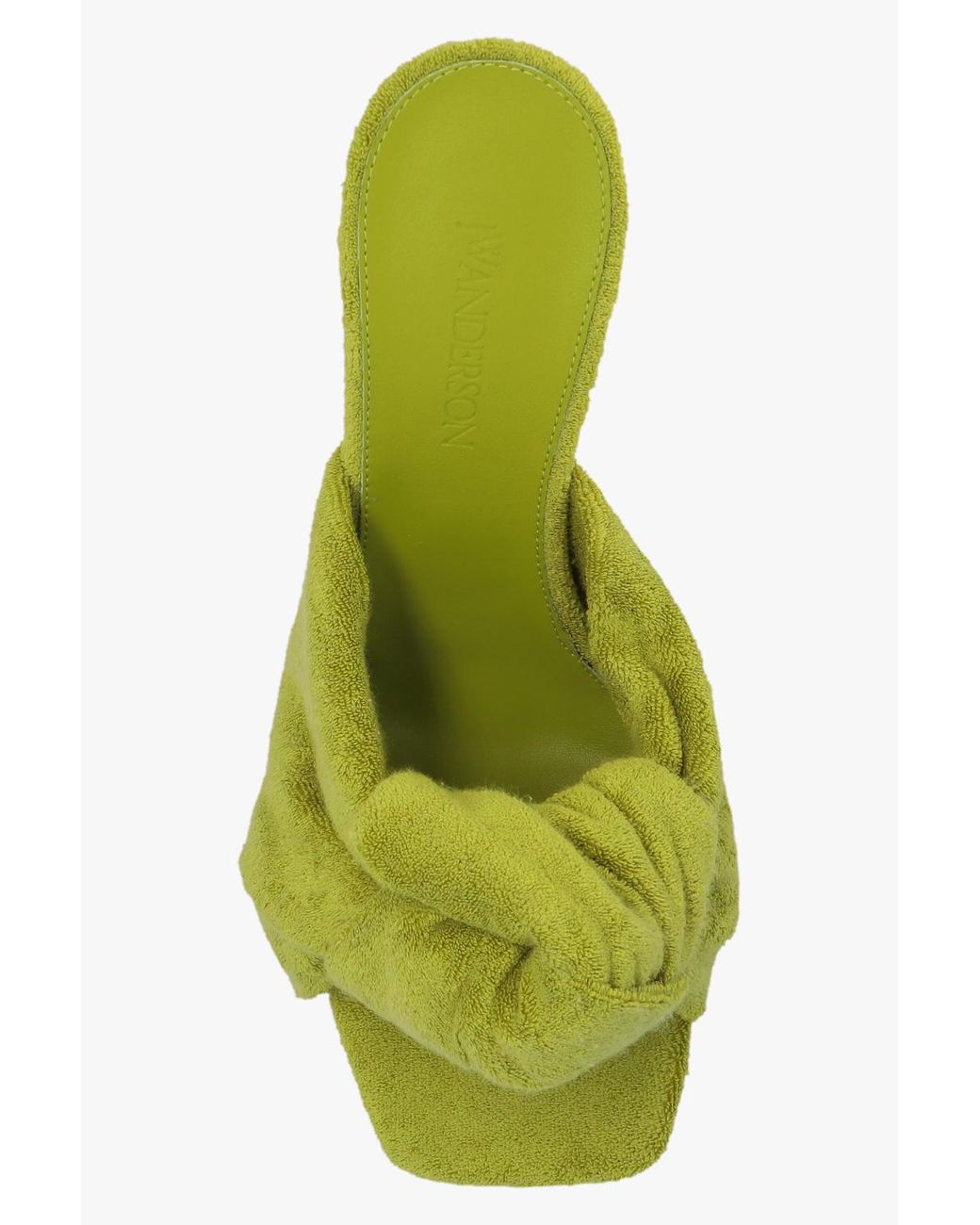 J.W. Anderson Green Terrycloth Open-Toe Mules