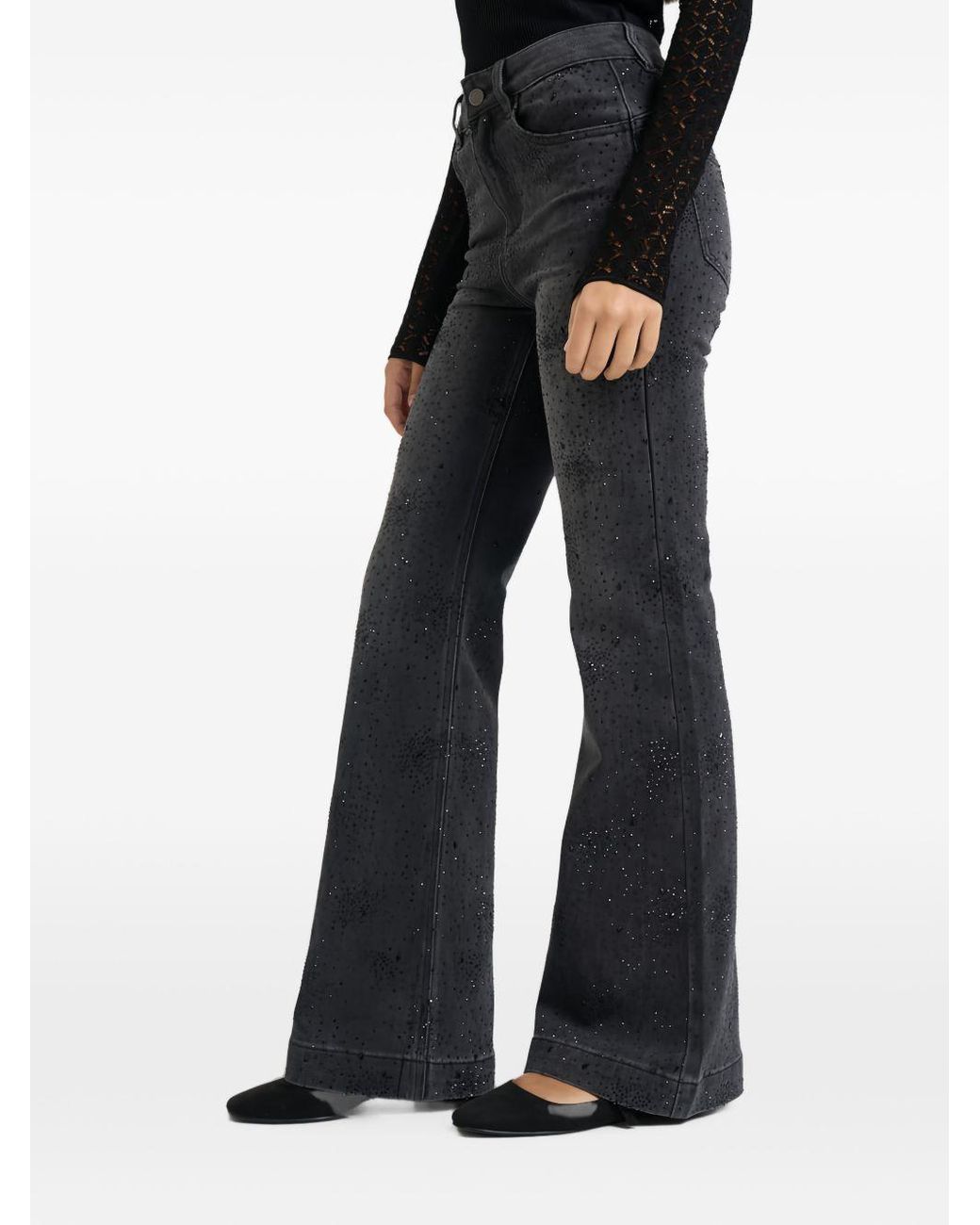 Liu Jo Blue Embellished Flared Jeans