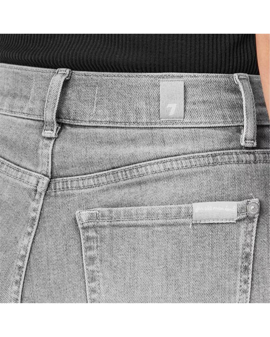 7 For All Mankind Gray Lotta Wide Leg Jeans