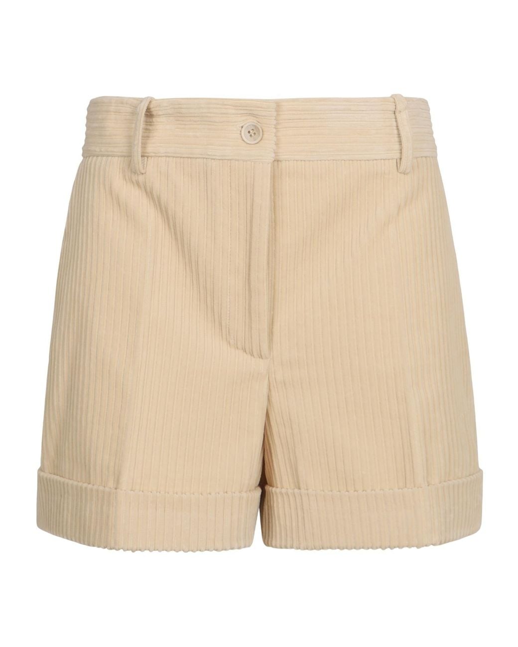 P.A.R.O.S.H. Natural P.A.R.O..H. High-Waisted Corduroy Shorts
