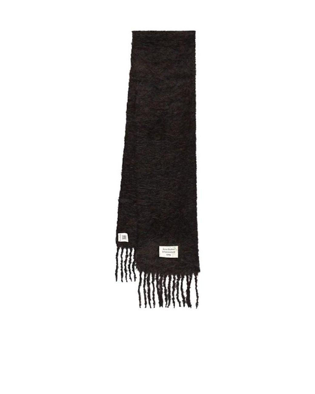 Acne Black Voxy Mohair Blend Scarf