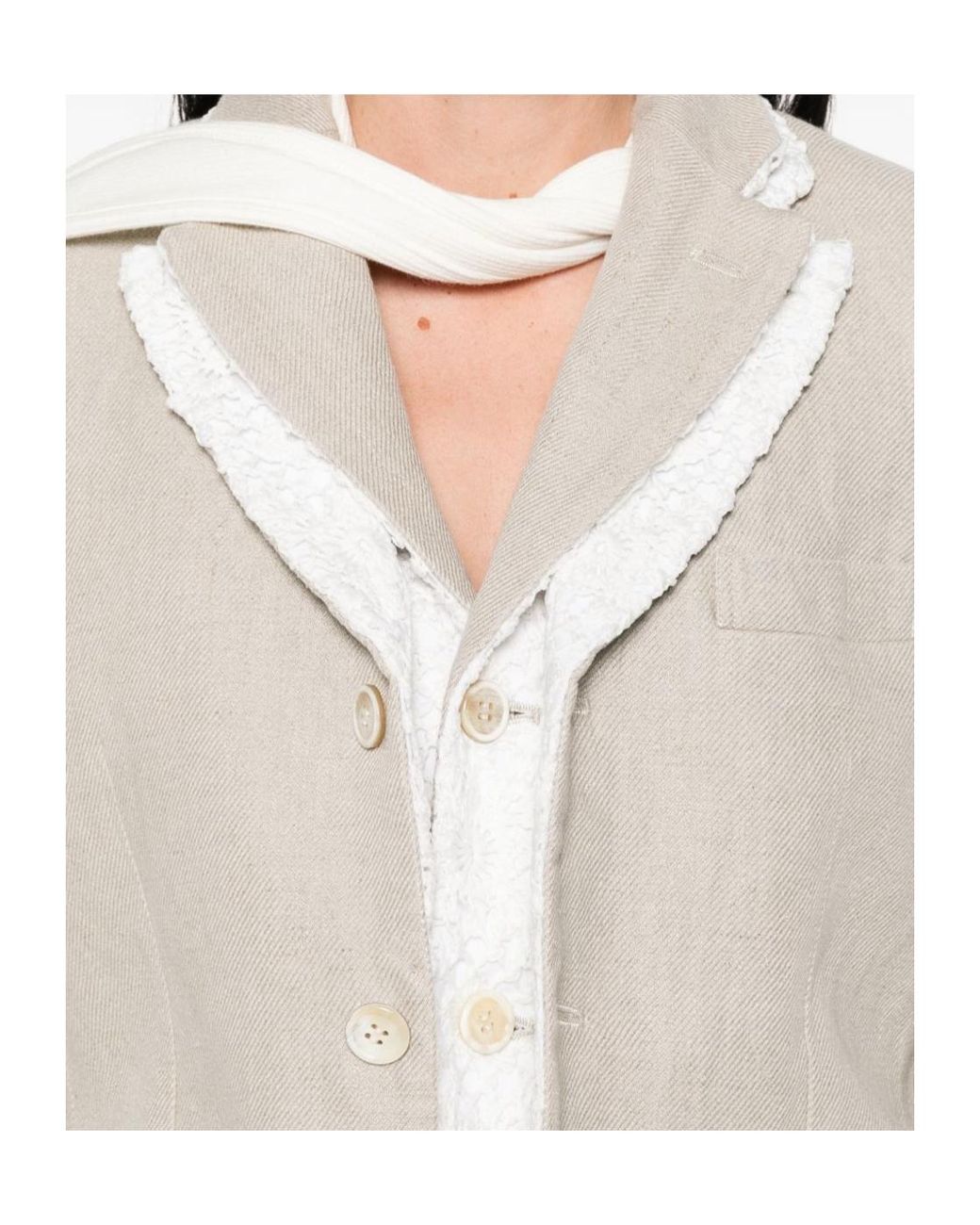 Comme des Garçons White Long Sleeve Jacket