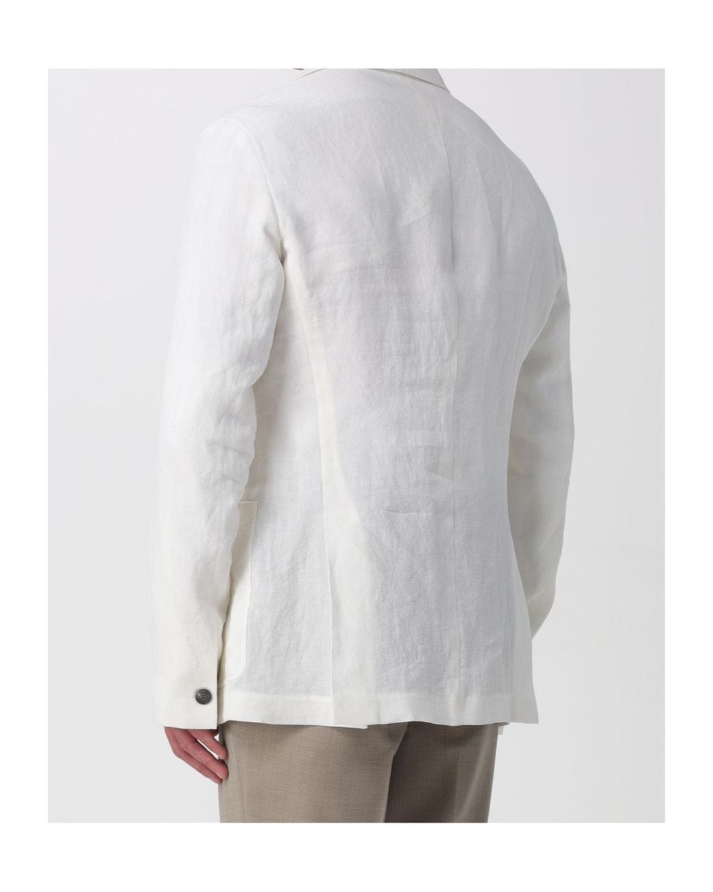 Emporio Armani Gray Long-Sleeve Buttoned Blazer for men