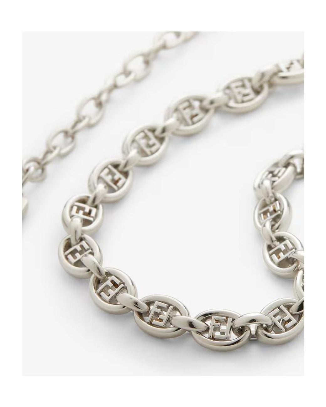 Fendi Metallic Orbit Chain Necklace for men
