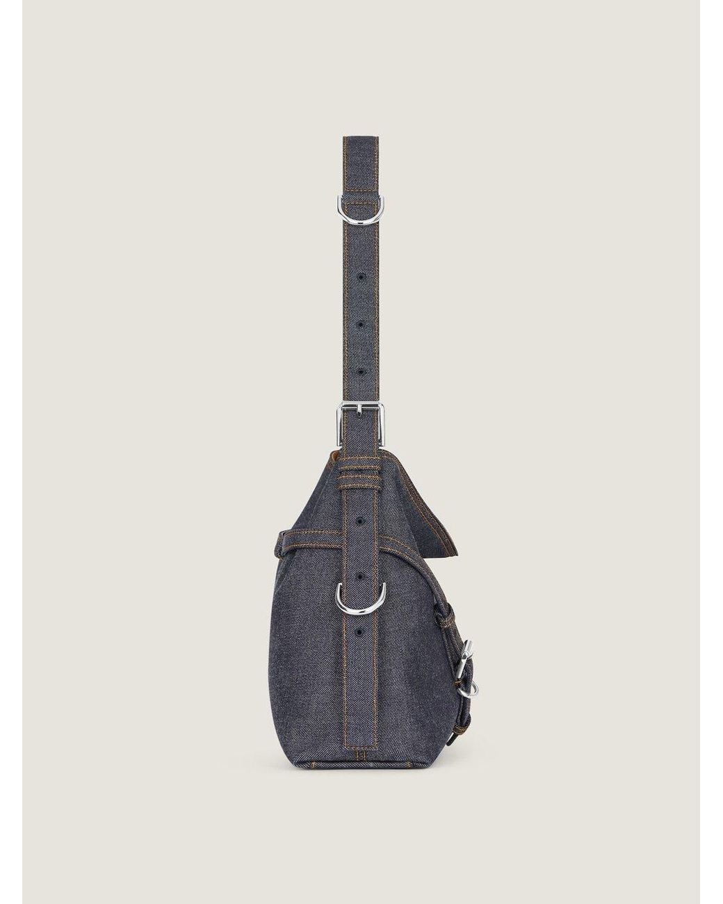 Givenchy Gray Medium Denim Voyou Bag