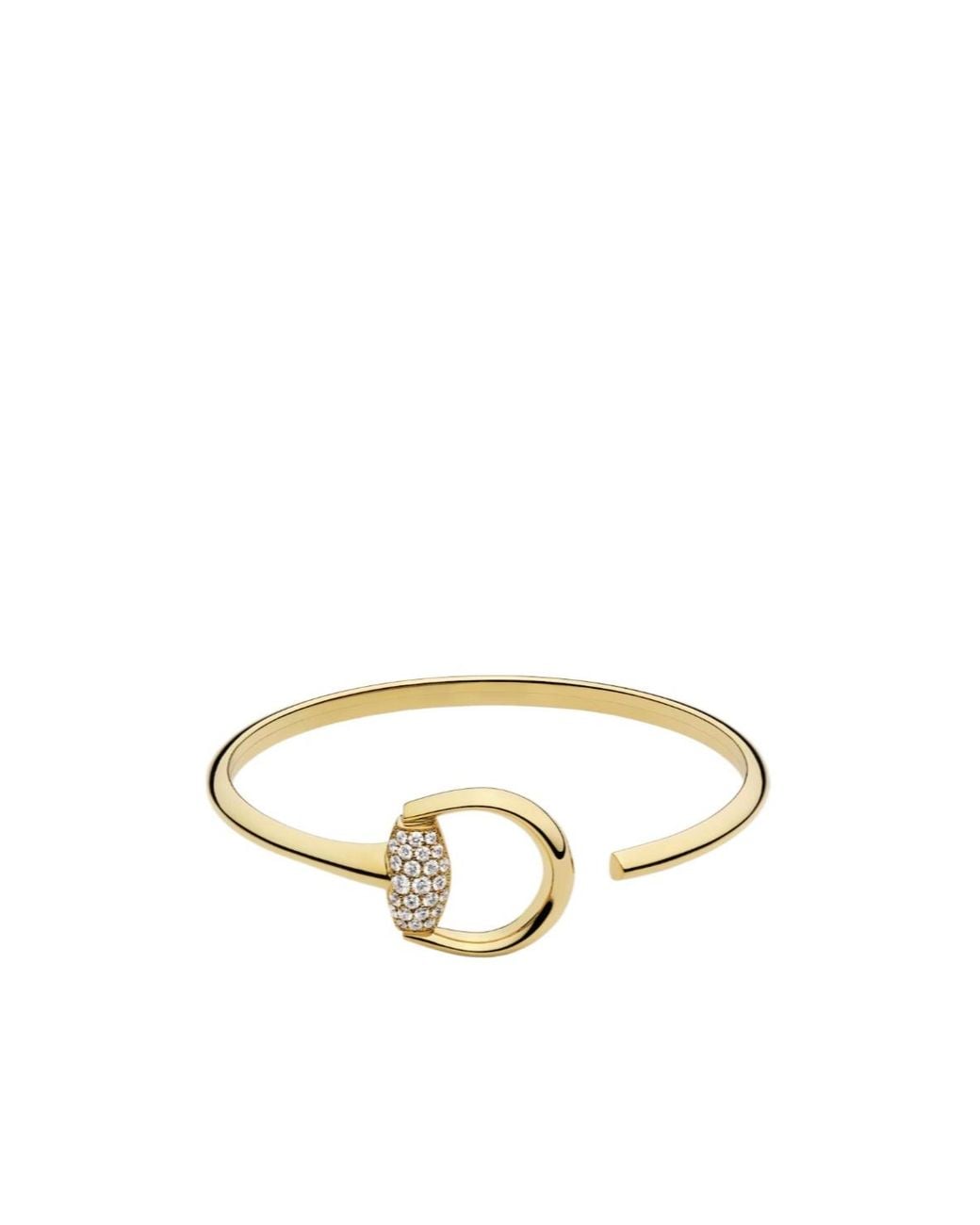 Gucci Metallic Horsebit Diamond 18K Bangle Bracelet