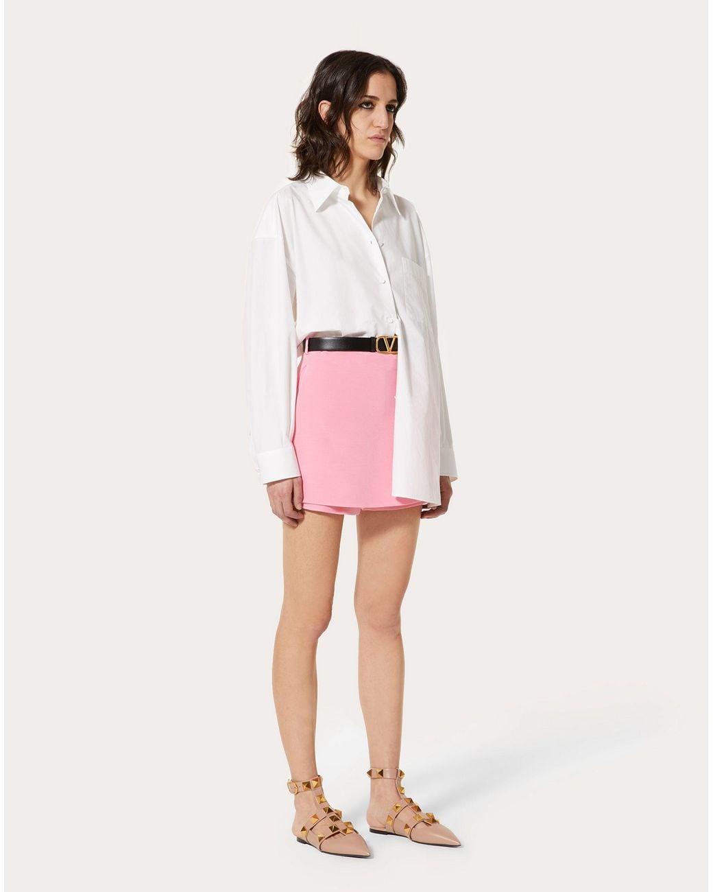 Valentino Pink Crepe Couture Mini Skort
