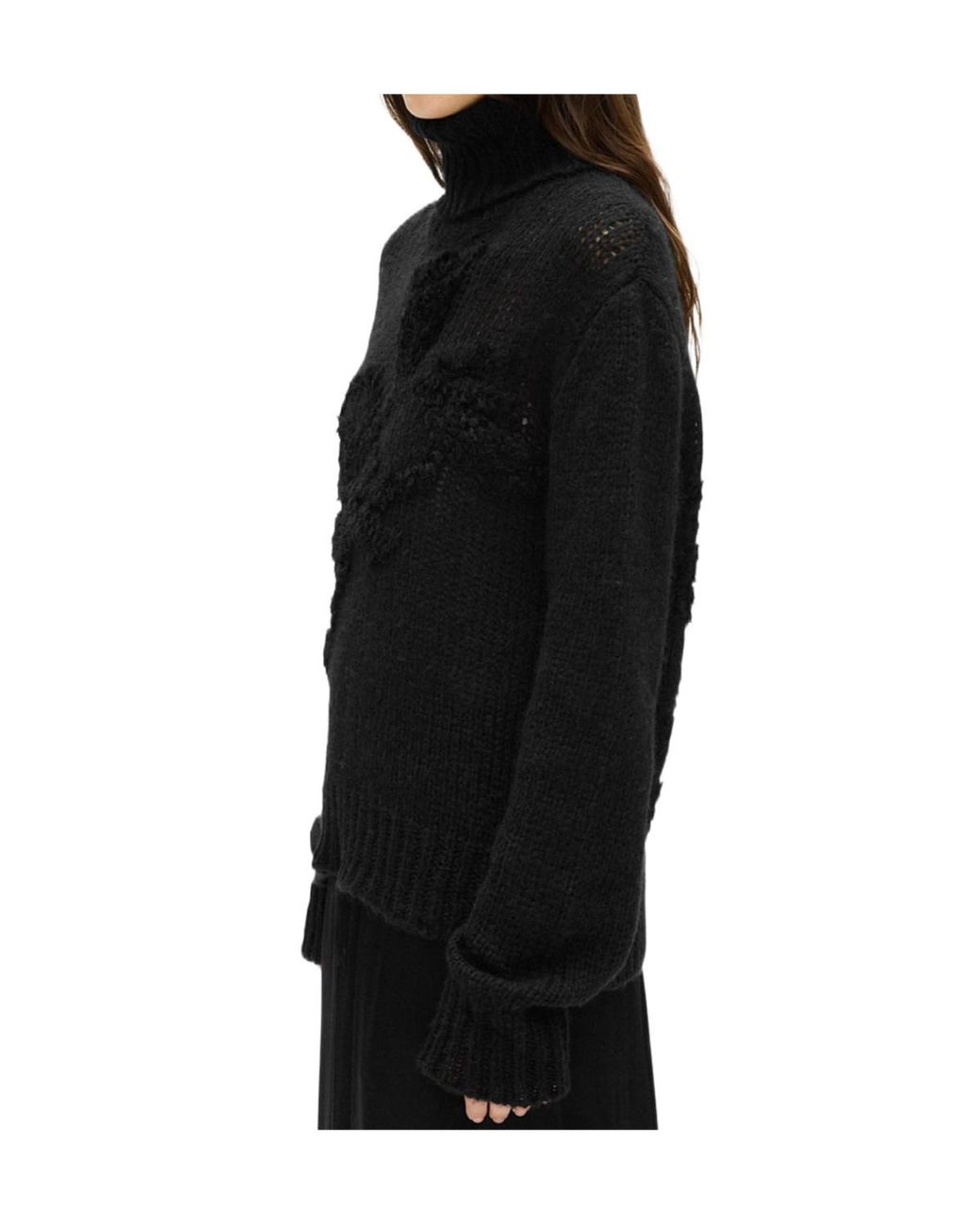 Ann Demeulemeester Black Fransina Turtleneck Sweater
