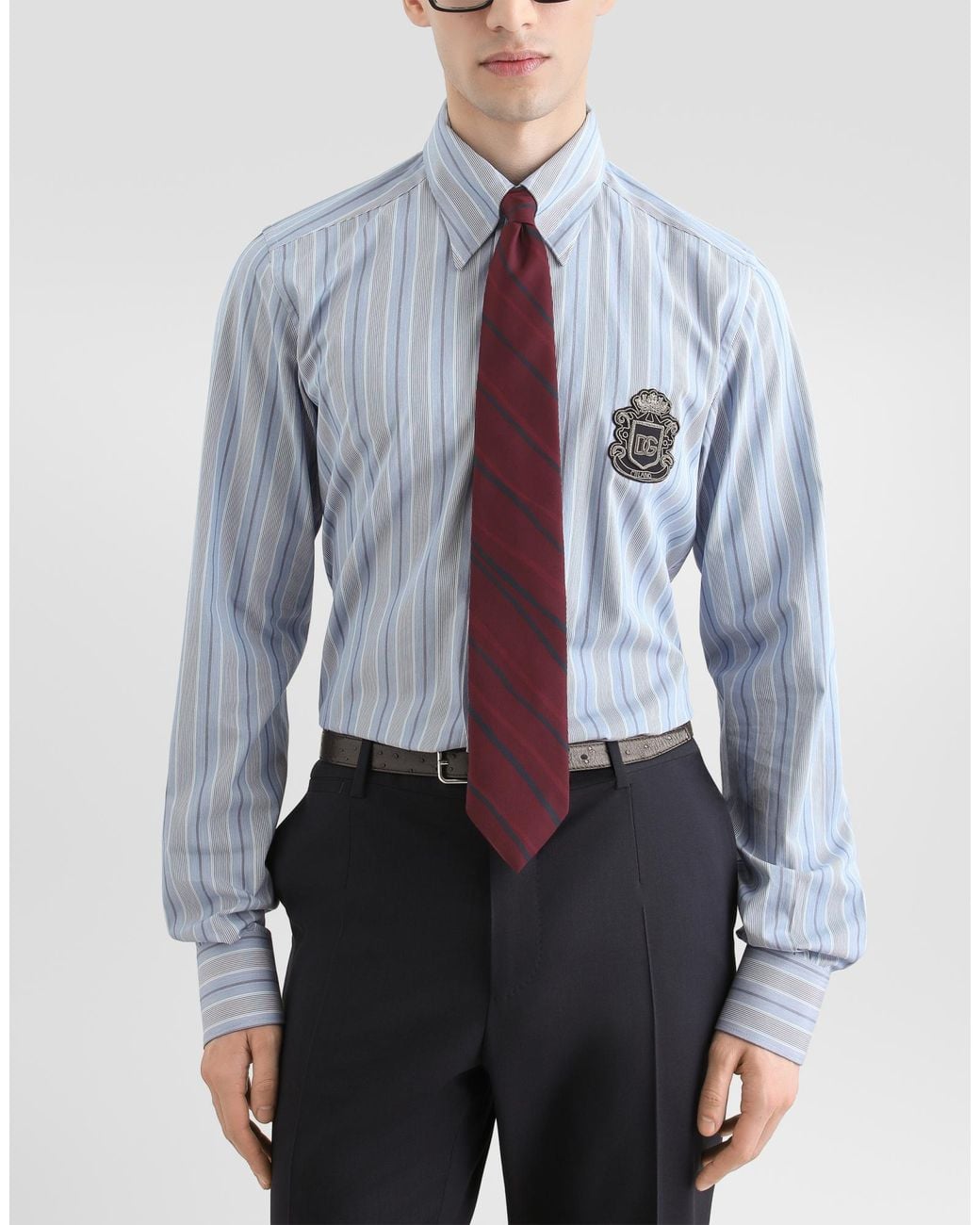 Dolce & Gabbana White Striped Tie for men
