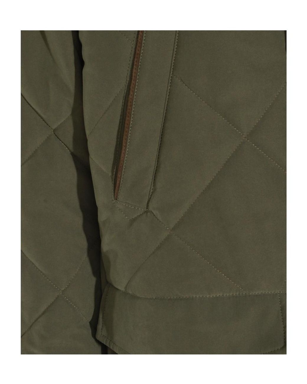 Canali Green Quilted Button-Front Coat for men