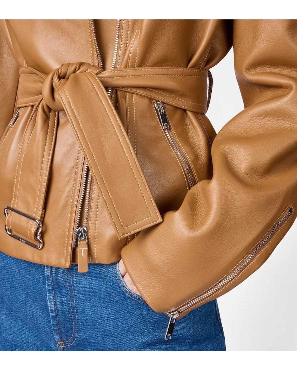 Tod's Brown Belted Leather Jacket