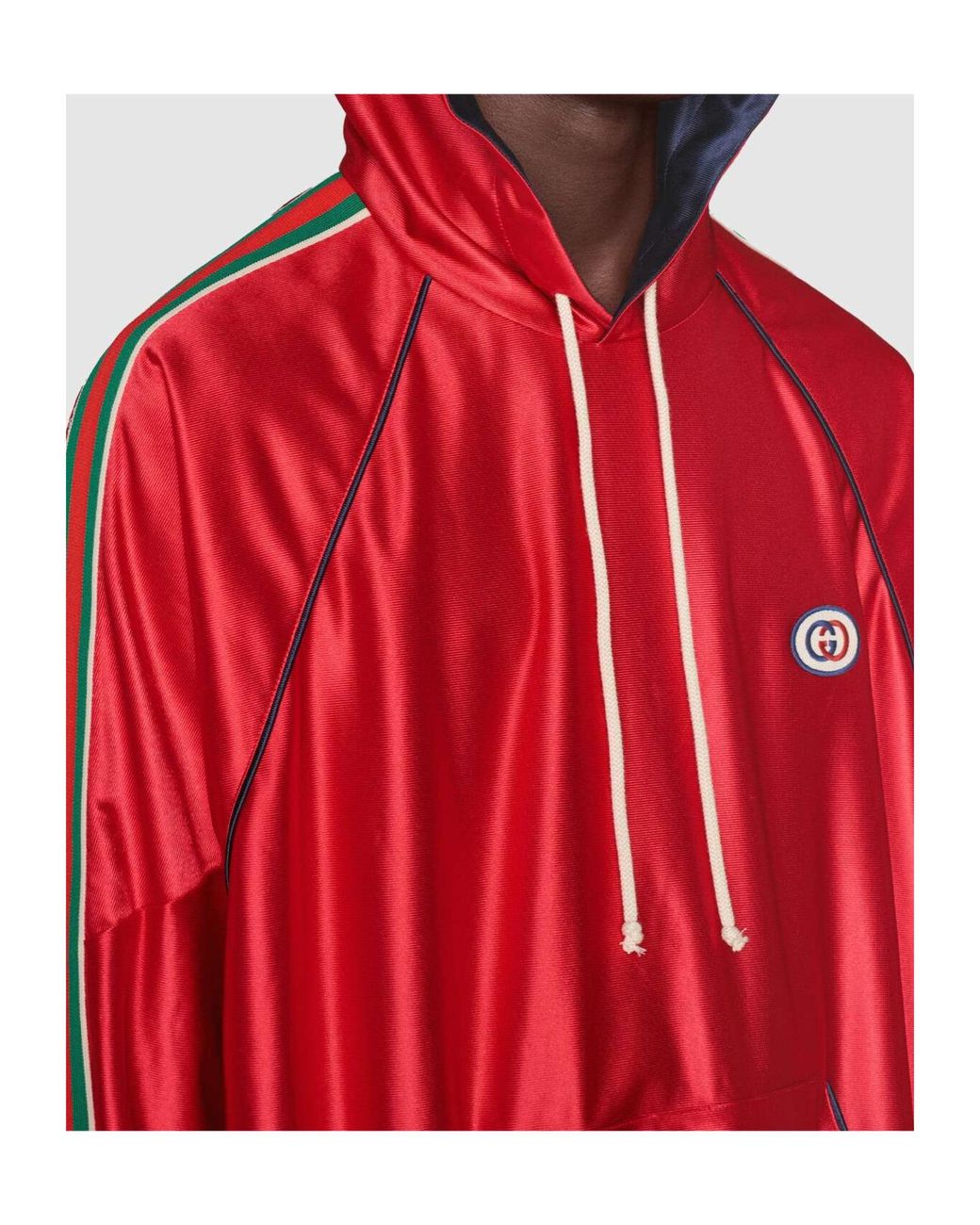 Gucci Red Web G Patch Hoodie for men