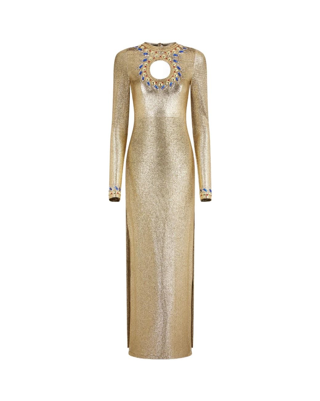 Rabanne Natural Temporary Crystal-Embellished Maxi Dress