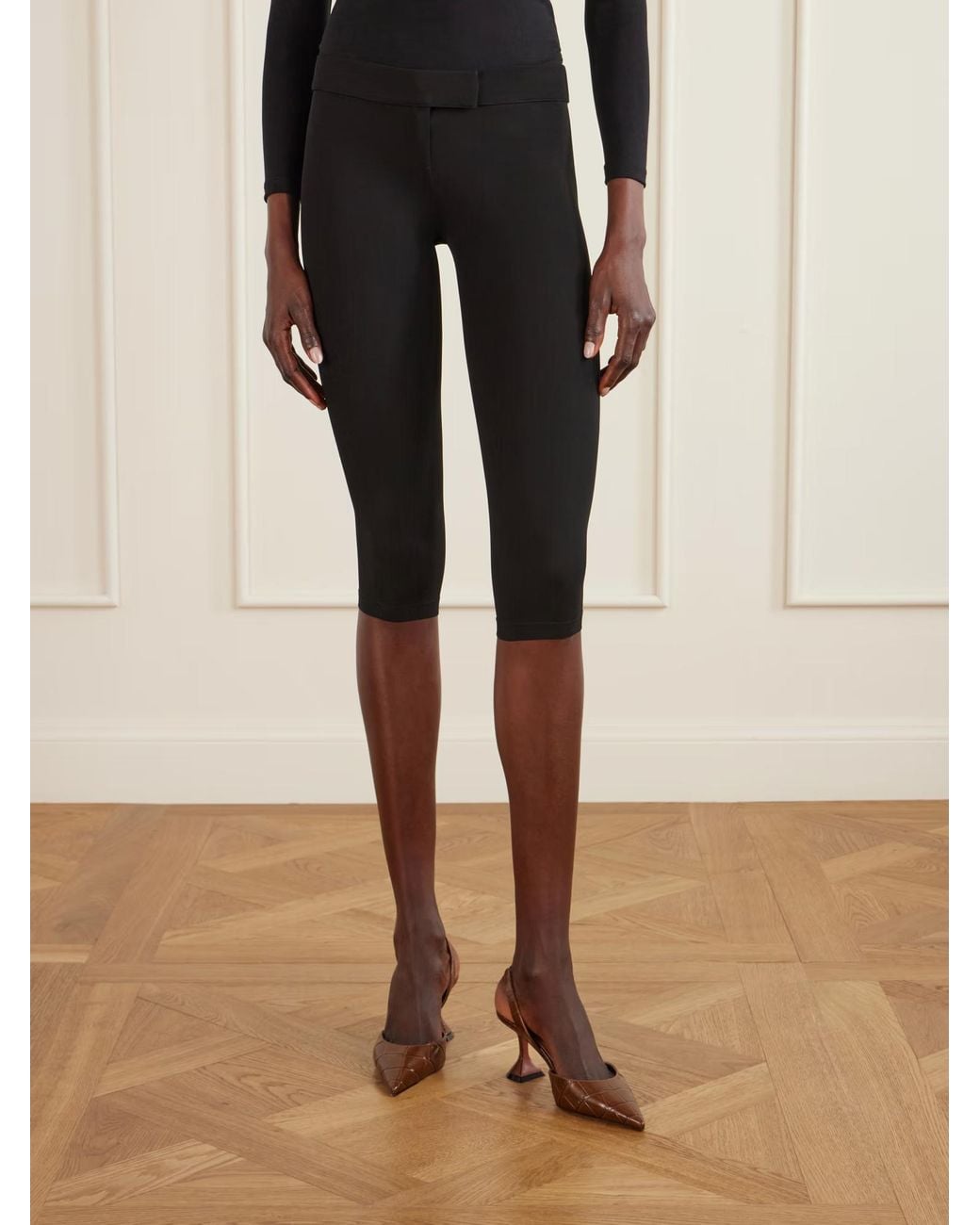 Magda Butrym Black Fitted Capri Pants