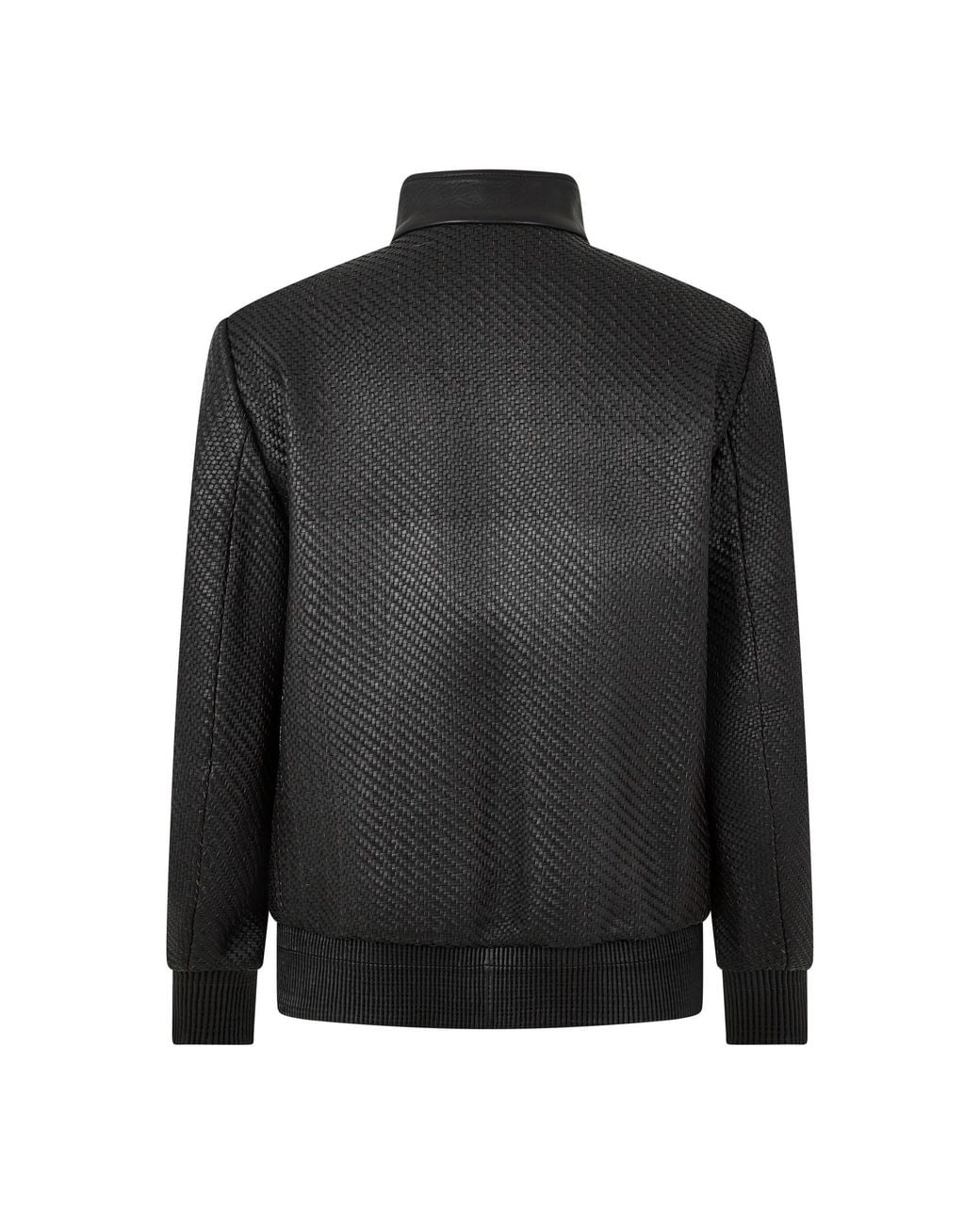Brioni Black Textured Bomber Jacket for men