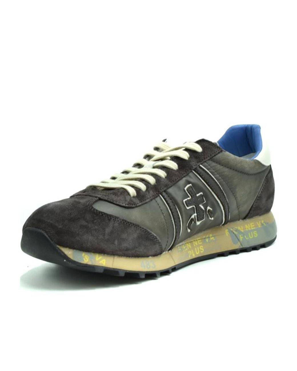 Premiata Brown Lace-Up Low-Cut Sneakers for men