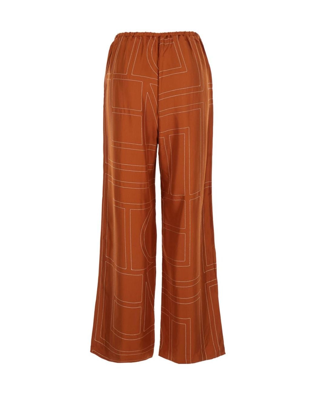 Totême Brown Totême Monogram-Patterned Wide-Leg Trousers