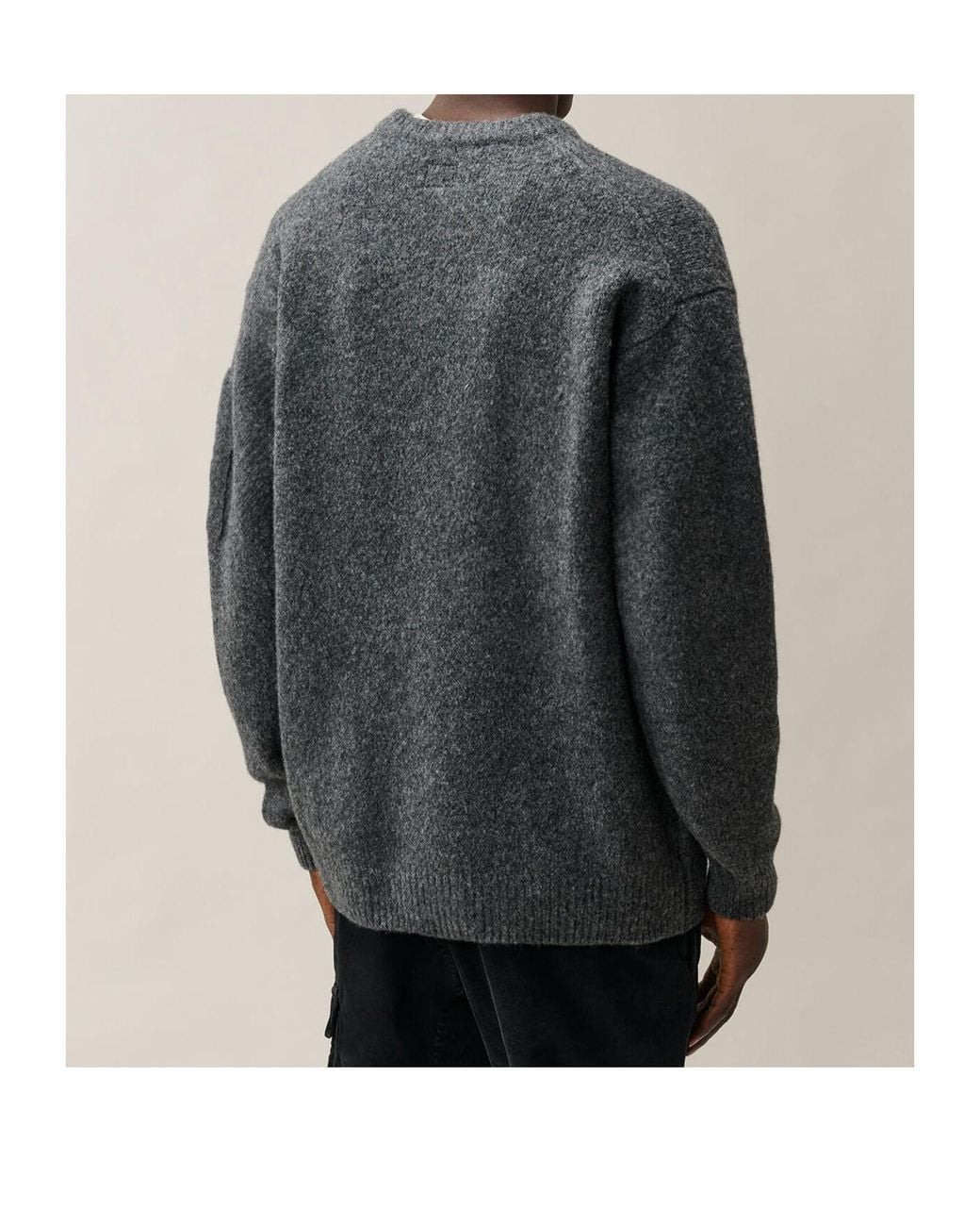 C P Company Gray Crew Neck Sweater for men