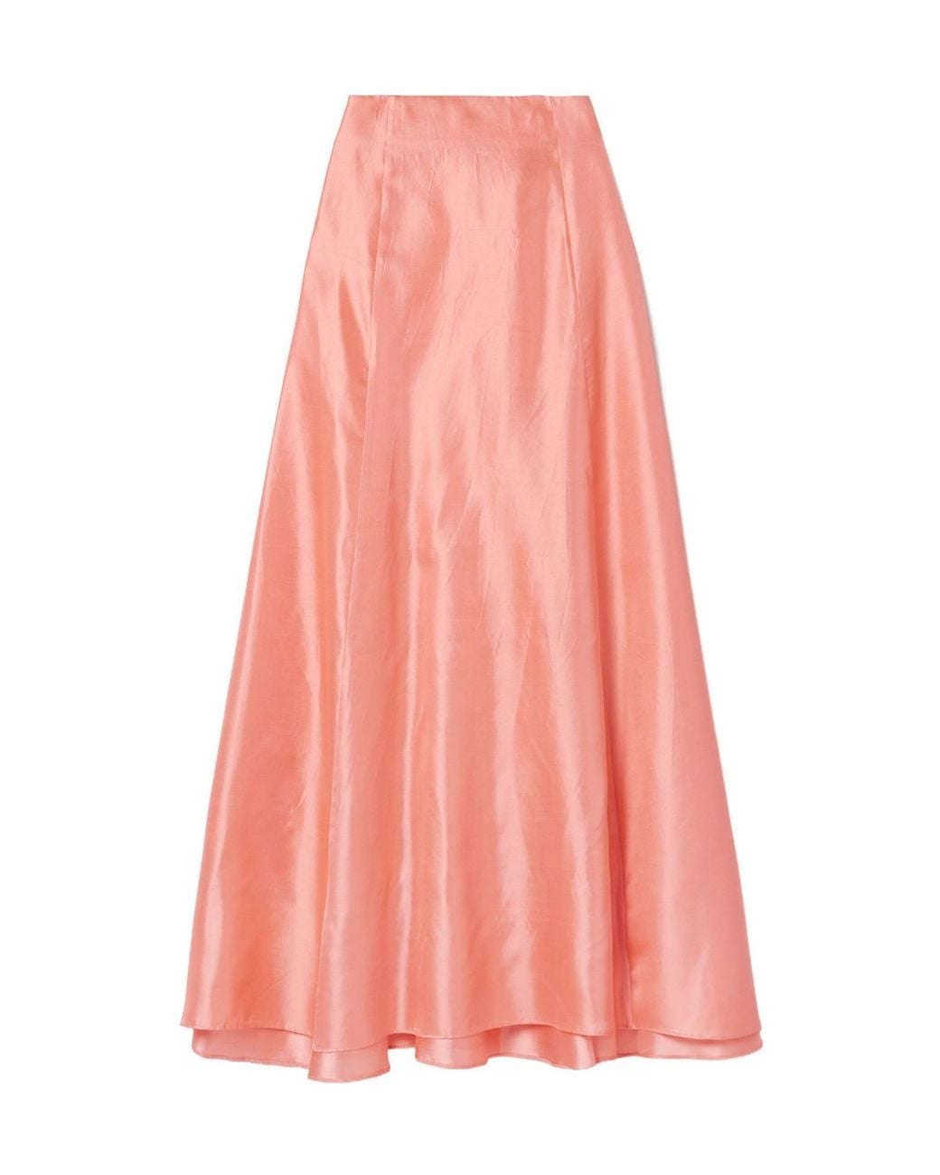 Staud Pink Silk-Dupioni Maxi Skirt