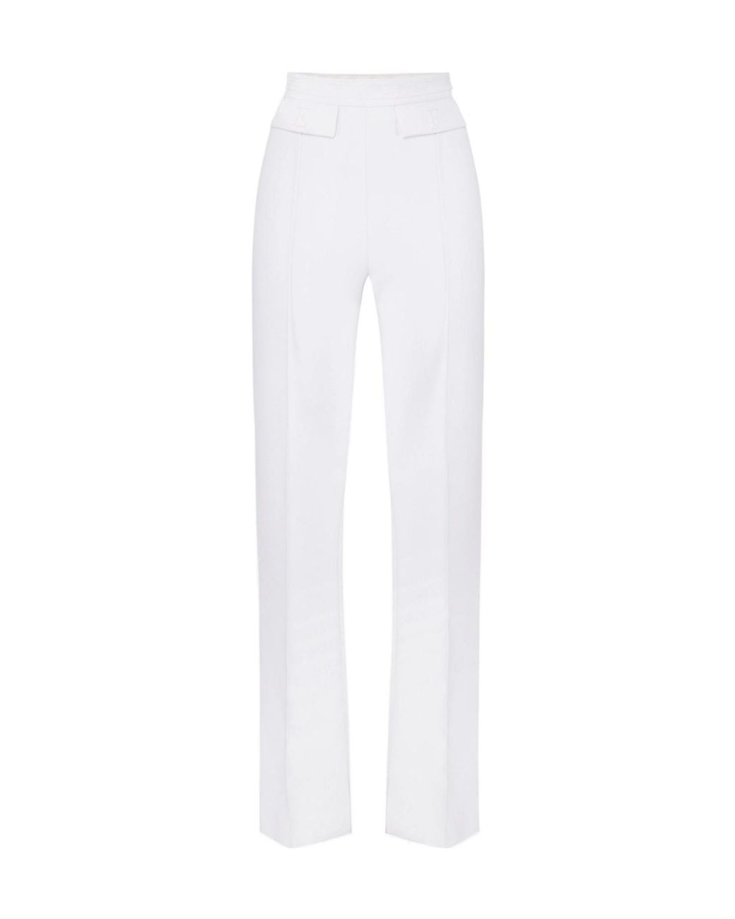 Elisabetta Franchi White Logo Embroidered Pants