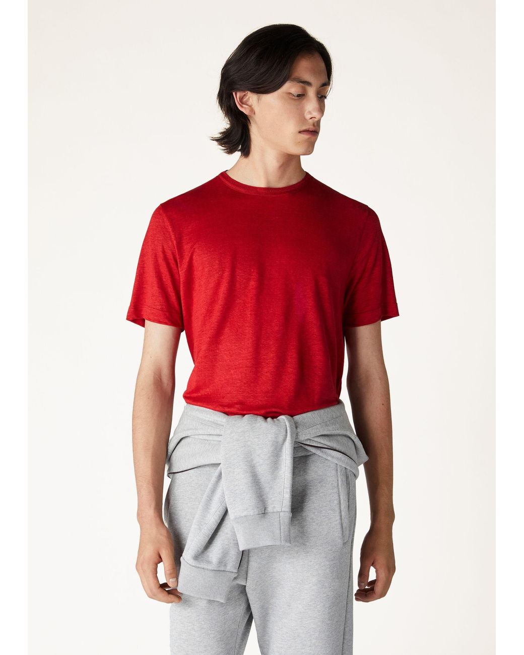 Loro Piana Red Open-Necked Shirt for men