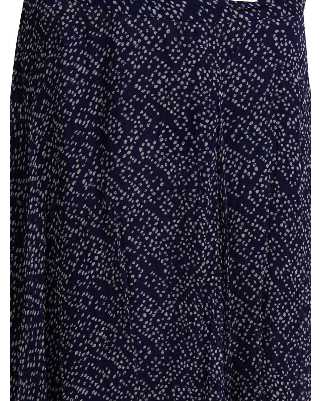 Isabel Marant Blue Lycia Asymmetric Patterned Midi Skirt