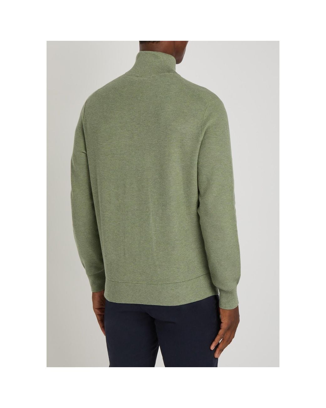 Polo Ralph Lauren Green Pure Cotton Knitted High-Neck Sweater for men