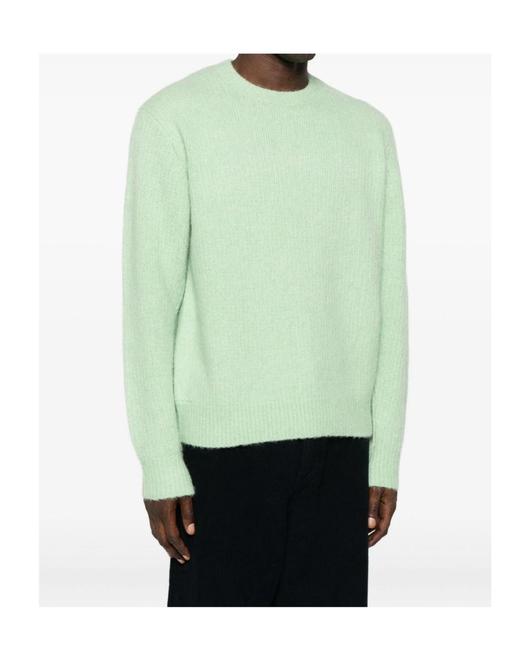 sunflower Green Ribbed Crew-Neck Sweater for men