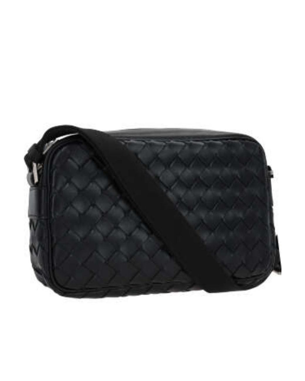 Bottega Veneta Black Intrecciato Leather Shoulder Bag for men