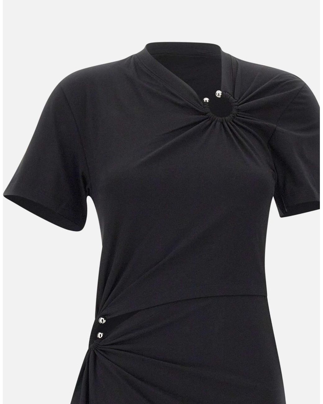 Rabanne Black Rabanne Cut-Out Draped Mini Dress