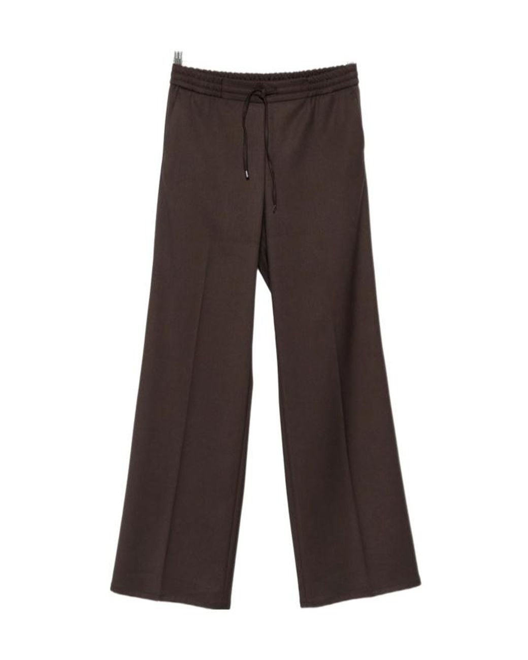 Berwich Brown Elastic-Waist Casual Trousers