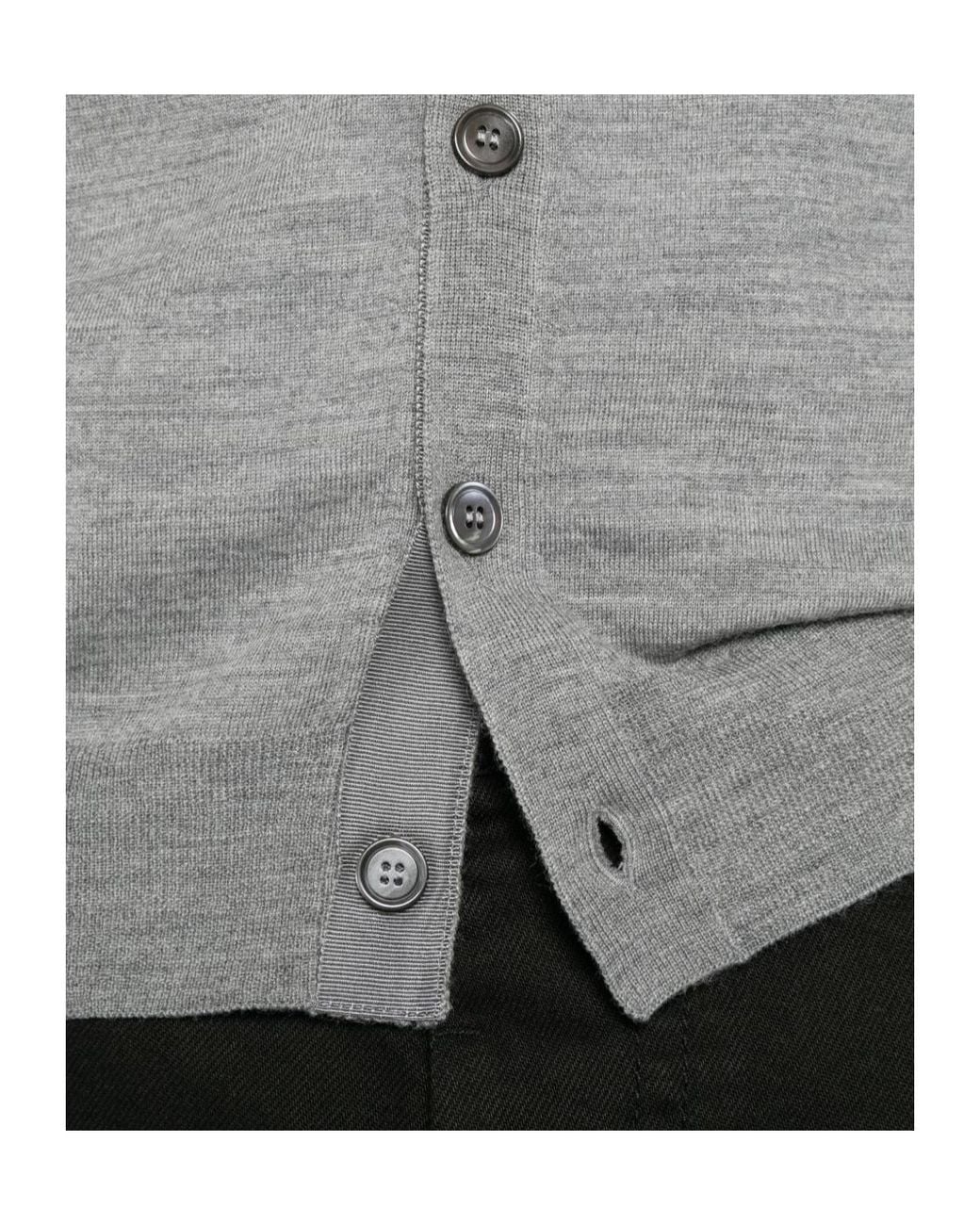 Lanvin Gray V-Neck Long-Sleeve Knit Top for men