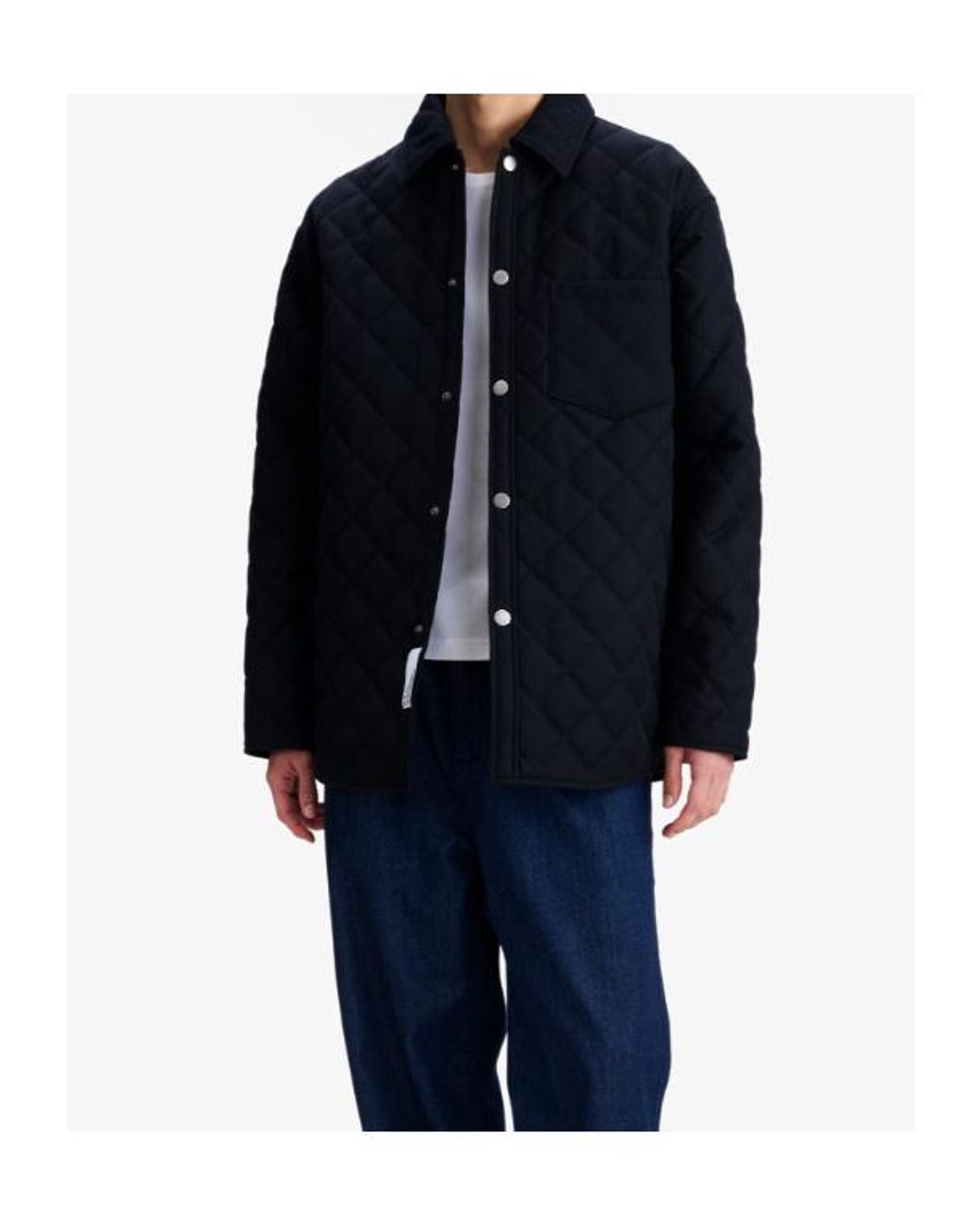 A.P.C. Blue Georges Quilted Wool Jacket