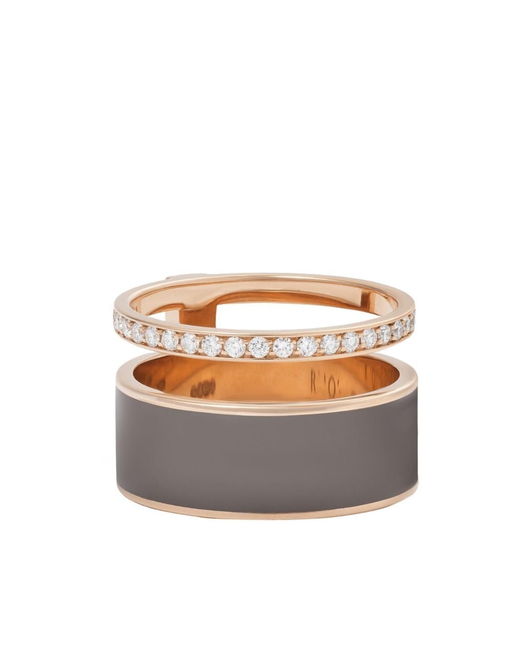 Repossi White 18-Karat Rose, Lacquer And Diamond Ring