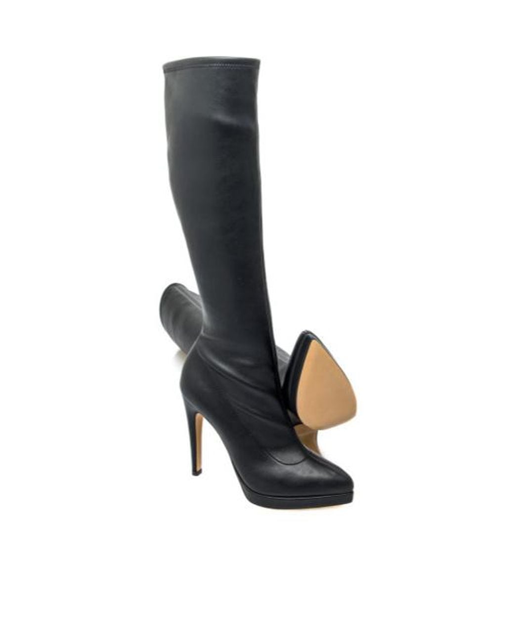 Casadei Black Michelle Platform Knee-High Boots