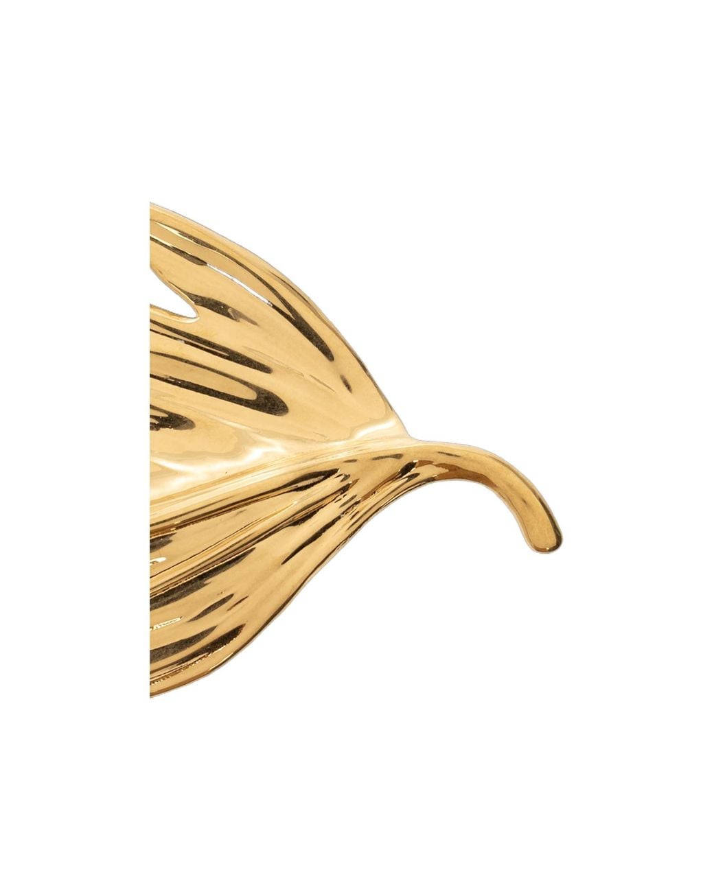 Jil Sander Metallic Sculpted Leaf Brooch
