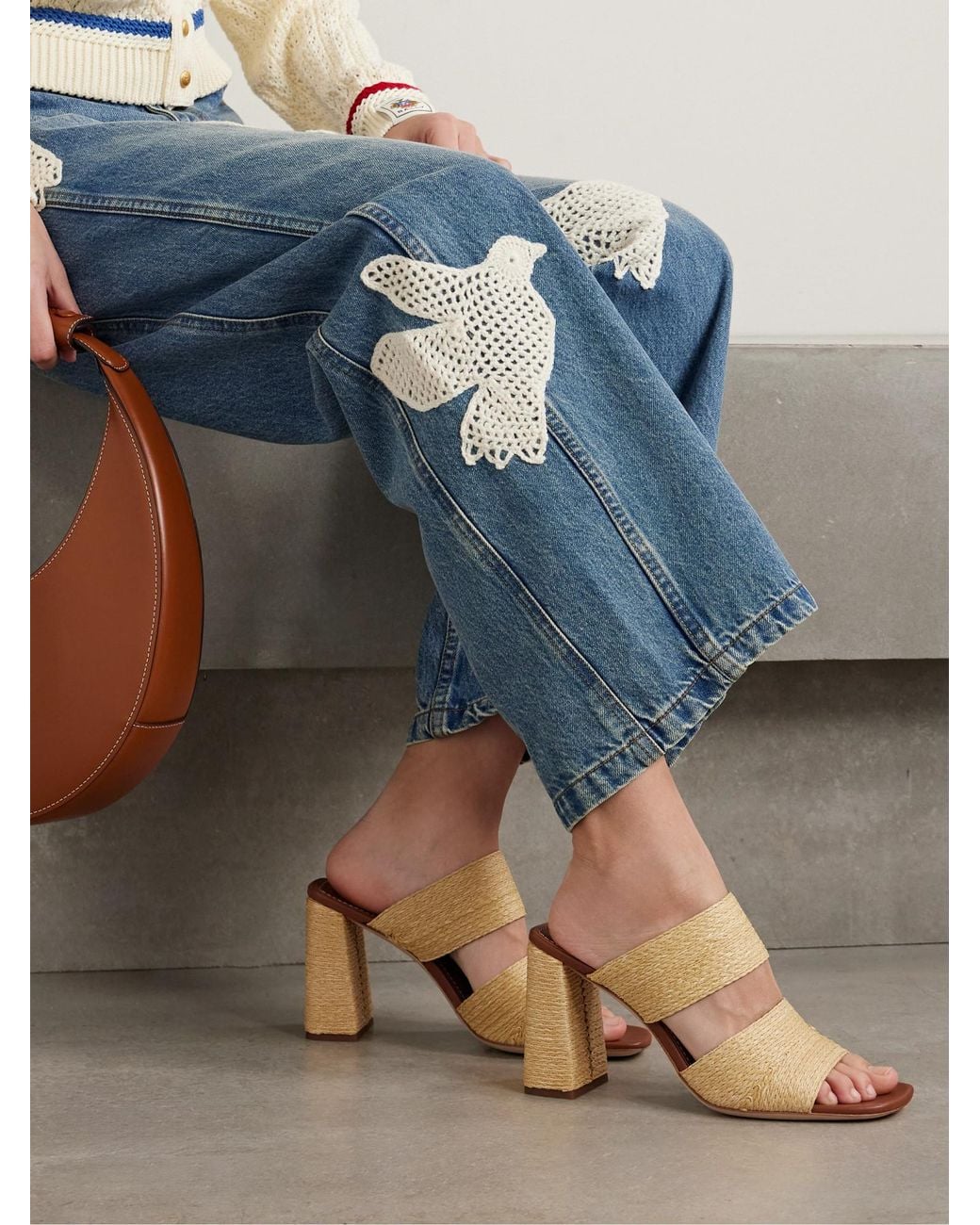 Staud Metallic Woven Sandals